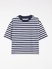 Friends Like These Stripe & Ivory Heavyweight Boxy T-Shirts 2 Pack - Image 2 of 4