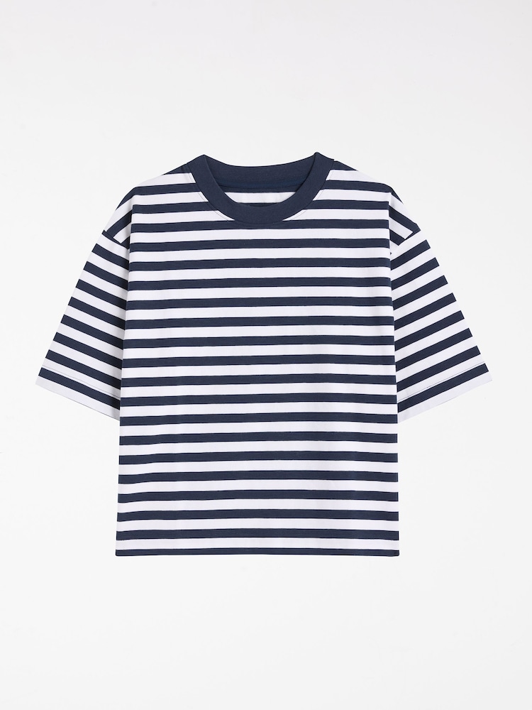 Friends Like These Stripe & Ivory Heavyweight Boxy T-Shirts 2 Pack - Image 2 of 4