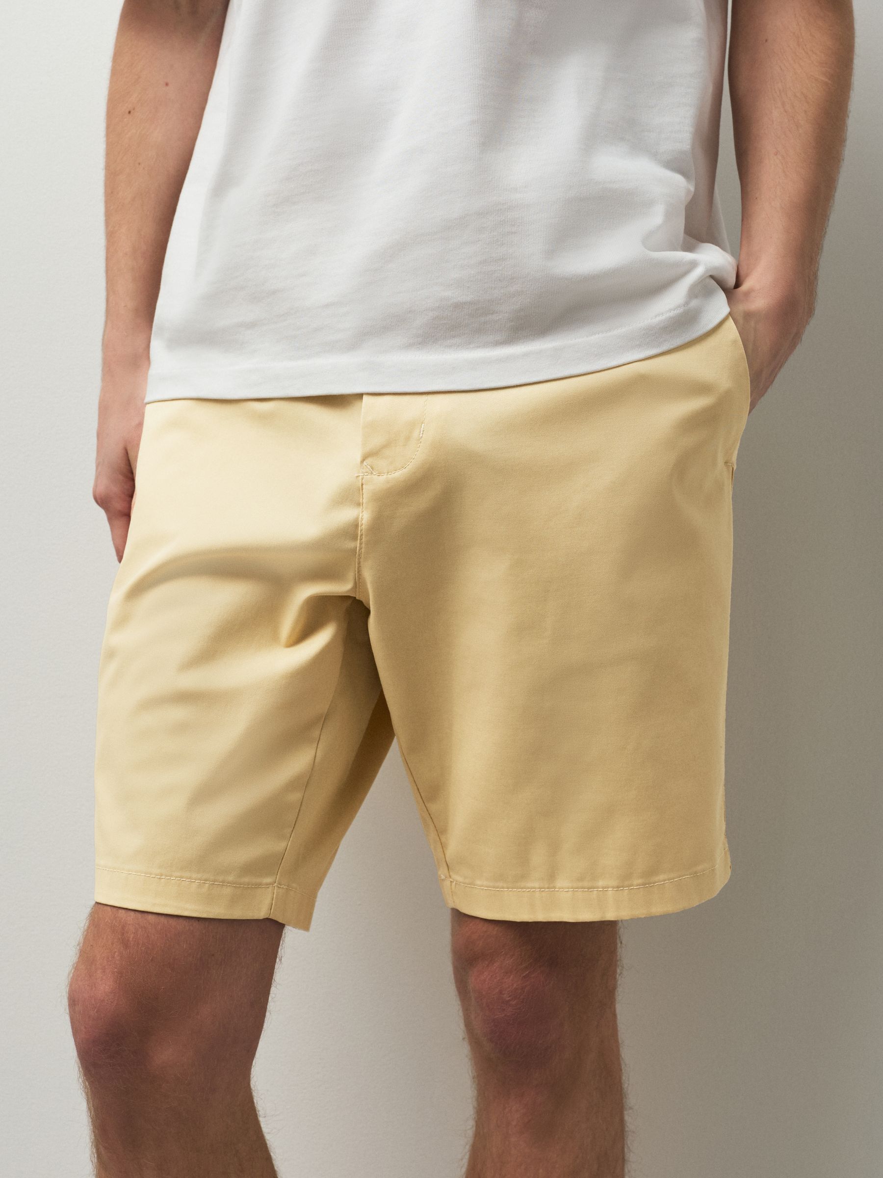 Buy Yellow Slim Fit Stretch Chino Shorts from Next USA