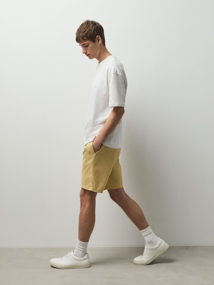 Gul - Liten passform  - Stretch Chino-shorts - Bilde 6 av 6
