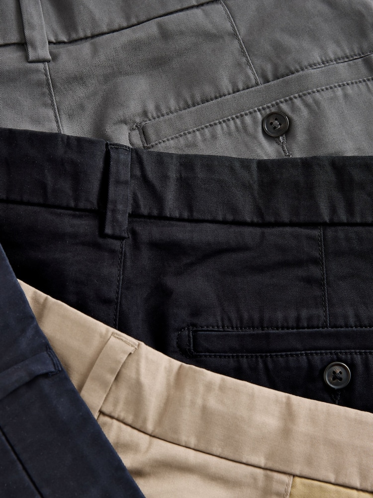 Navy/Stone/Light Grey/Charcoal Relaxed Fit Stretch Chino Shorts 4 Pack - Image 12 of 12