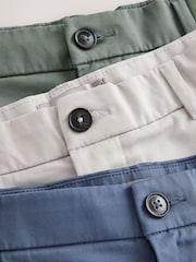 Black/Blue/Sage Slim Fit Stretch Chino Shorts 3 Pack - Image 5 of 10