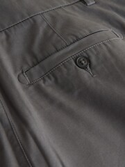Темно-серый - Прямой крой - Стретчевые шорты чинос - Изображение 3 3