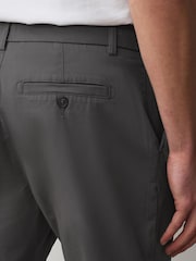Темно-серый - Прямой крой - Стретчевые шорты чинос - Изображение 5 8