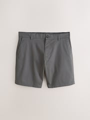 Темно-серый - Прямой крой - Стретчевые шорты чинос - Изображение 6 8