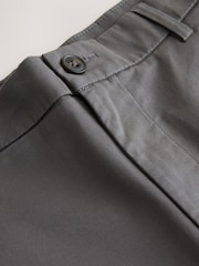 Темно-серый - Прямой крой - Стретчевые шорты чинос - Изображение 7 8