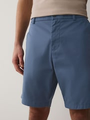 Vintage 蓝色 - 直筒式 - 有弹性 斜纹短裤 - 9的图像5｝