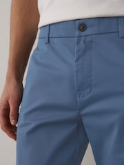 Vintage 蓝色 - 修身版型 - 有弹性 斜纹短裤 - 10的图像6｝