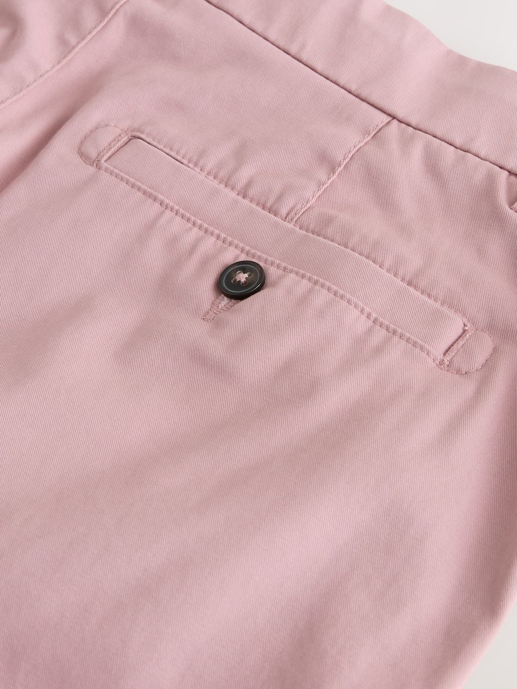 Pink Slim Fit Stretch Chino Shorts - Image 11 of 11 Pink Slim Fit Stretch Chino Shorts - Image 11 of 11