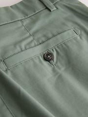 Зеленый - Прямой крой - Стретчевые шорты чинос - Изображение 8 8