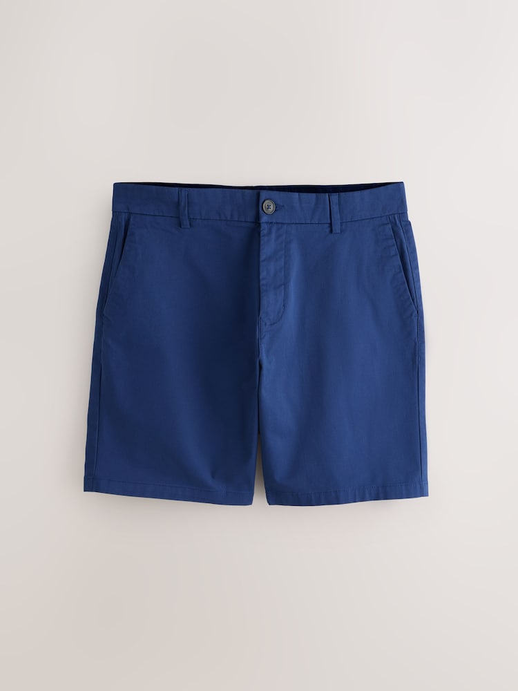 French Blue Straight Fit Stretch Chino Shorts - Image 1 of 5