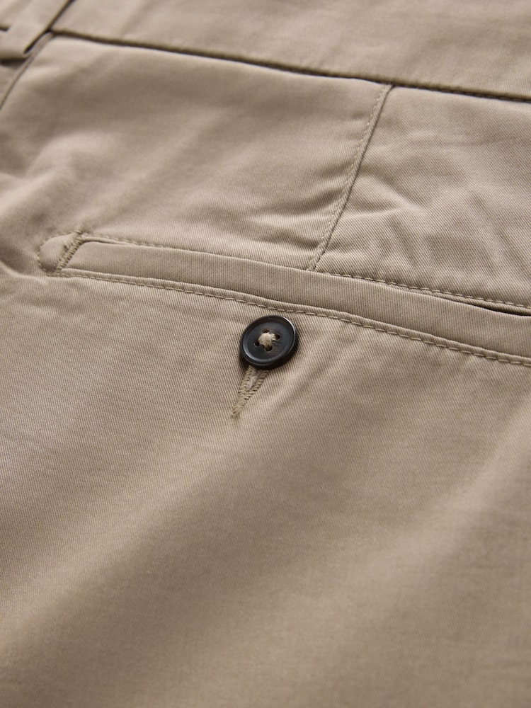 Light Brown Skinny Fit Stretch Chino Shorts - Image 5 of 5