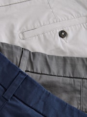 Black/Ink Blue/Charcoal Relaxed Fit Stretch Chino Shorts 3 Pack - Image 9 of 10