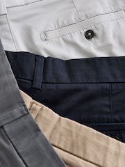 Navy/Stone/Light Grey/Charcoal Slim Fit Stretch Chino Shorts 4 Pack - Image 11 of 12