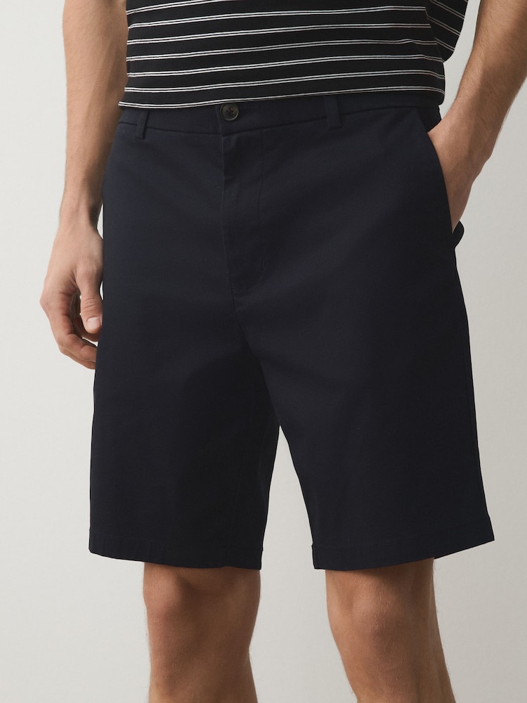 Navy/Stone/Light Grey/Charcoal Slim Fit Stretch Chino Shorts 4 Pack - Image 2 of 12