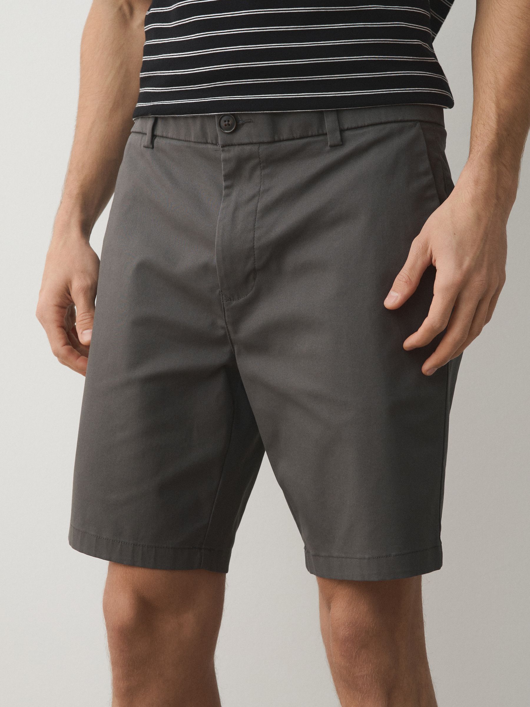 Buy Navy/Stone/Light Grey/Charcoal Slim Fit Stretch Chino Shorts 4