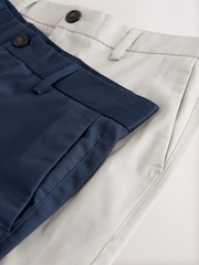 Ink Blue/Bone Slim Fit Stretch Chino Shorts 2 Pack - Image 10 of 11