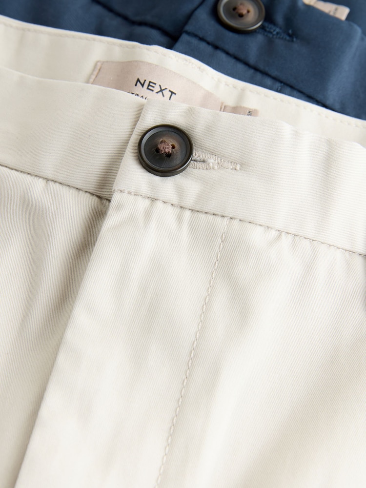 Ink Blue/ Bone - سیدھے فٹ - اسٹریچ چینو شارٹس 2 پیک - تصویر 5 از 5