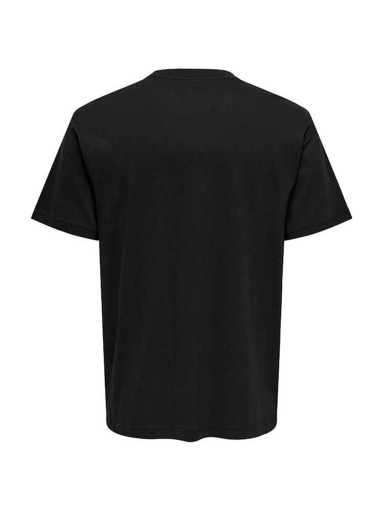 Only & Sons Black Banksy Graphic T-Shirt - Image 2 of 2