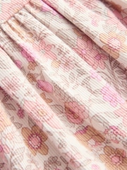 Розовая в цветочек - Платье в рубчик с короткими рукавами (3mths-7yrs) - Изображение 3 4