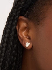 Simply Silver 925 Sterling Silver Pave and Pearl Stud Earrings - Image 1 of 2