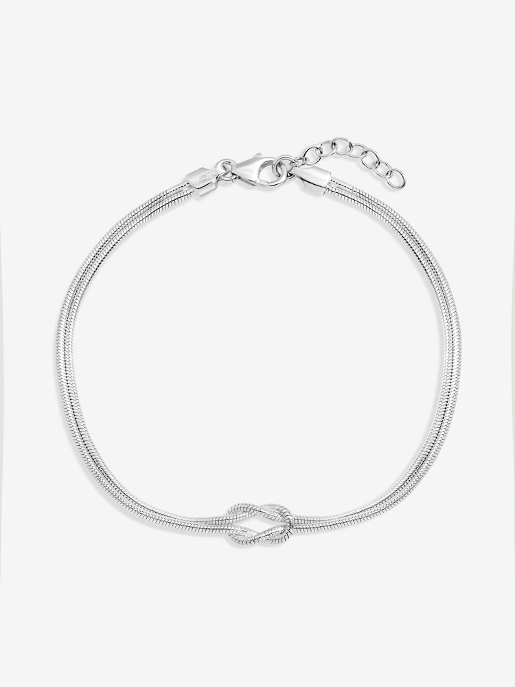 Simply Silver 925 Sterling Silver Infinity Snake Chain Bracelet - Image 1 of 3