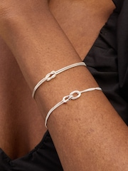 Simply Silver 925 Sterling Silver Infinity Snake Chain Bracelet - Image 3 of 3