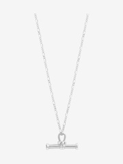 Simply Silver 925 Sterling Silver Textured T-Bar Necklace - Image 2 of 3