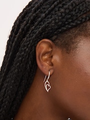 Simply Silver 925 Sterling Silver Polished Fishhook Heart Drop Earrings - Image 2 of 2