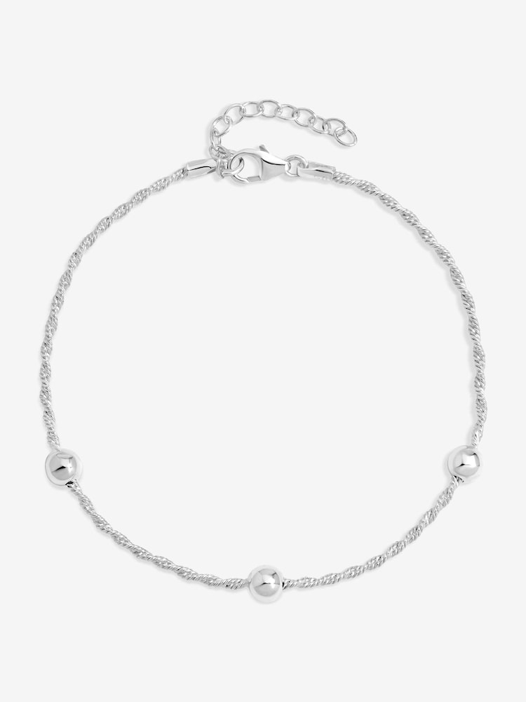 Simply Silver 925 Sterling Silver Polished Station Allway Bracelet - Image 1 of 4