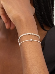 Simply Silver 925 Sterling Silver Polished Station Allway Bracelet - Image 4 of 4
