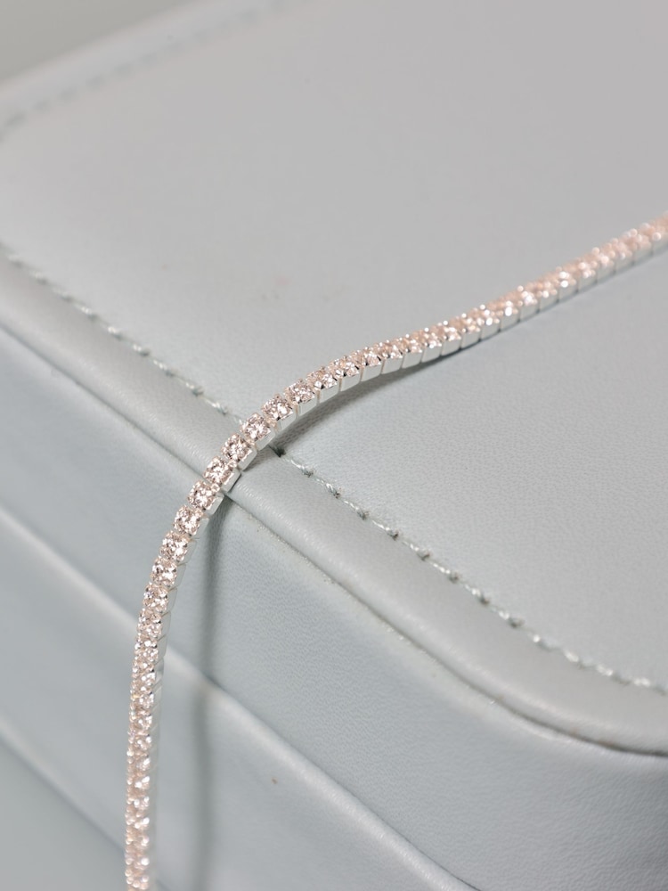 Simply Silver 925 Sterling Silver Cubic Zirconia Fine Tennis Bracelet - Image 3 of 3