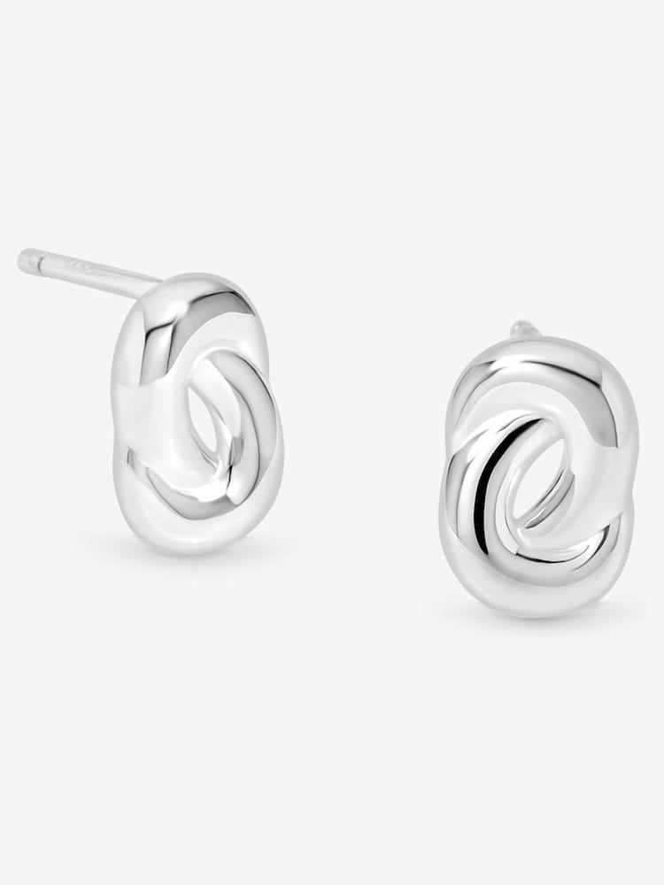 Simply Silver 925 Sterling Silver Polished Fluid Knot Stud Earrings - Image 3 of 3