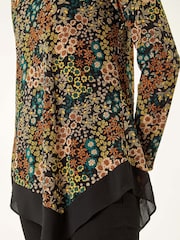 Roman Green Ditsy Floral Print Tunic Top - Image 5 of 5