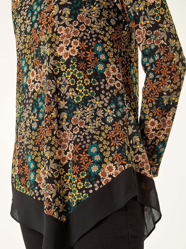 Roman Green Ditsy Floral Print Tunic Top - Image 5 of 5 Roman Green Ditsy Floral Print Tunic Top - Image 5 of 5