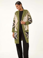 Roman Abstract Jacquard Hooded Cardigan - Imagem 2 de 5