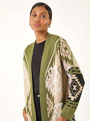 Roman Abstract Jacquard Hooded Cardigan - Imagem 4 de 5