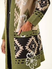 Roman Abstract Jacquard Hooded Cardigan - Imagem 5 de 5