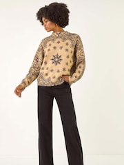 Roman Abstract Floral Knit Jumper - Imagem 3 de 5