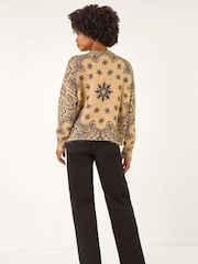 Roman Abstract Floral Knit Jumper - Imagem 4 de 5