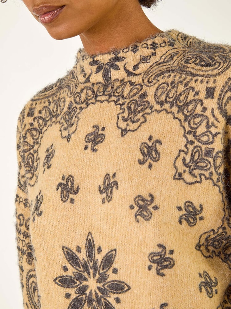 Roman Abstract Floral Knit Jumper - Imagem 5 de 5