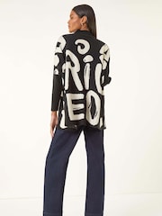 Roman Black Abstract Slogan Knit Jumper - Image 3 of 5