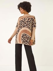 Roman Natural Abstract Leopard Knit Jumper - Image 2 of 5