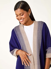 Roman Blue Gradient Longline Knit Poncho - Image 4 of 5