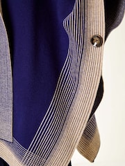 Roman Blue Gradient Longline Knit Poncho - Image 5 of 5