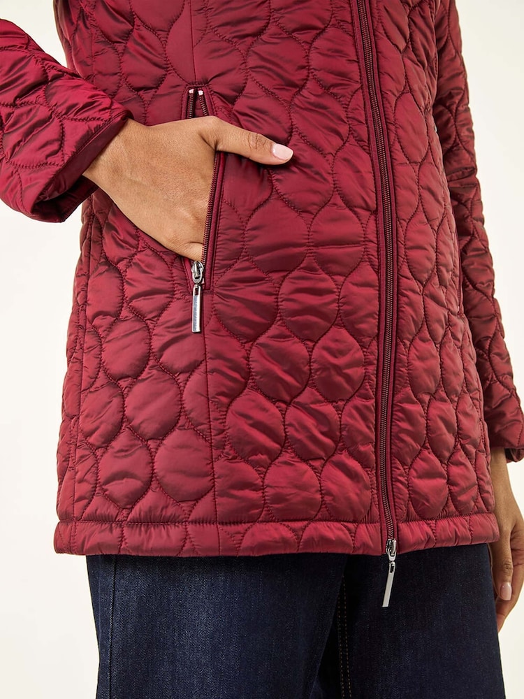 Roman Red Hooded Quilted Puffer Coat - Image 5 of 5 Roman Red Hooded Quilted Puffer Coat - Image 5 of 5