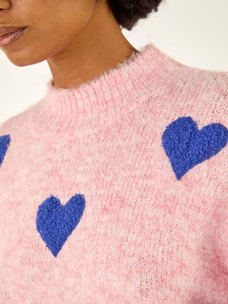 Blusa Romana de Tricô com Corações Espalhados - Imagem 5 de 5