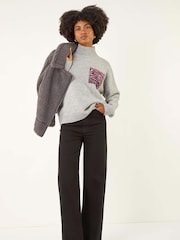 Roman Grey Animal Print Pocket Knit Jumper - Image 2 of 5