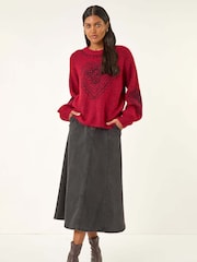 Roman Red Heart Embroidered Knit Jumper - Image 2 of 5