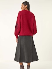 Roman Red Heart Embroidered Knit Jumper - Image 3 of 5